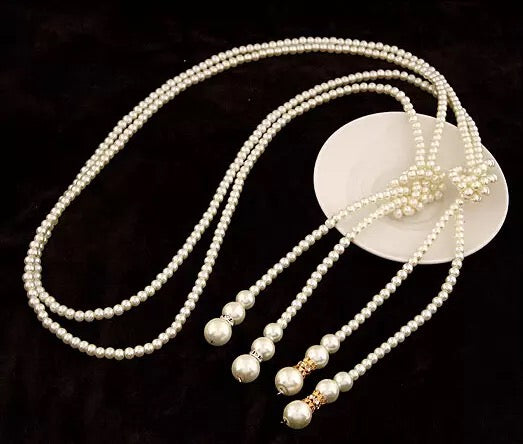 Long Pearl Necklace w/tassle