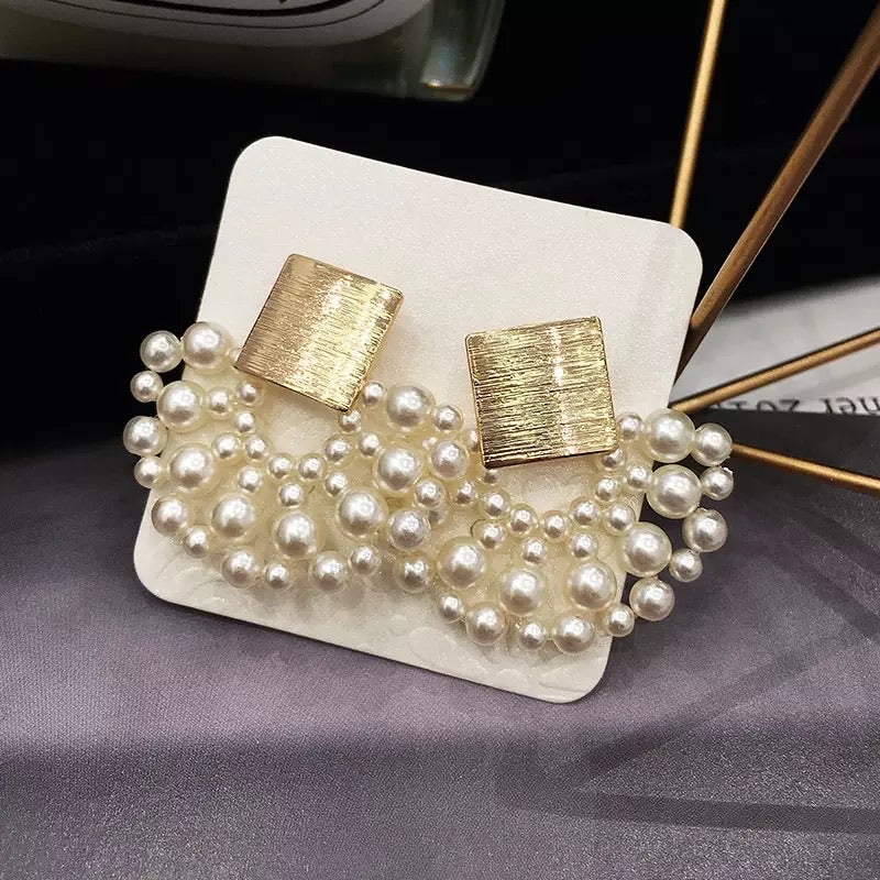 Pearls and Gold Earrings